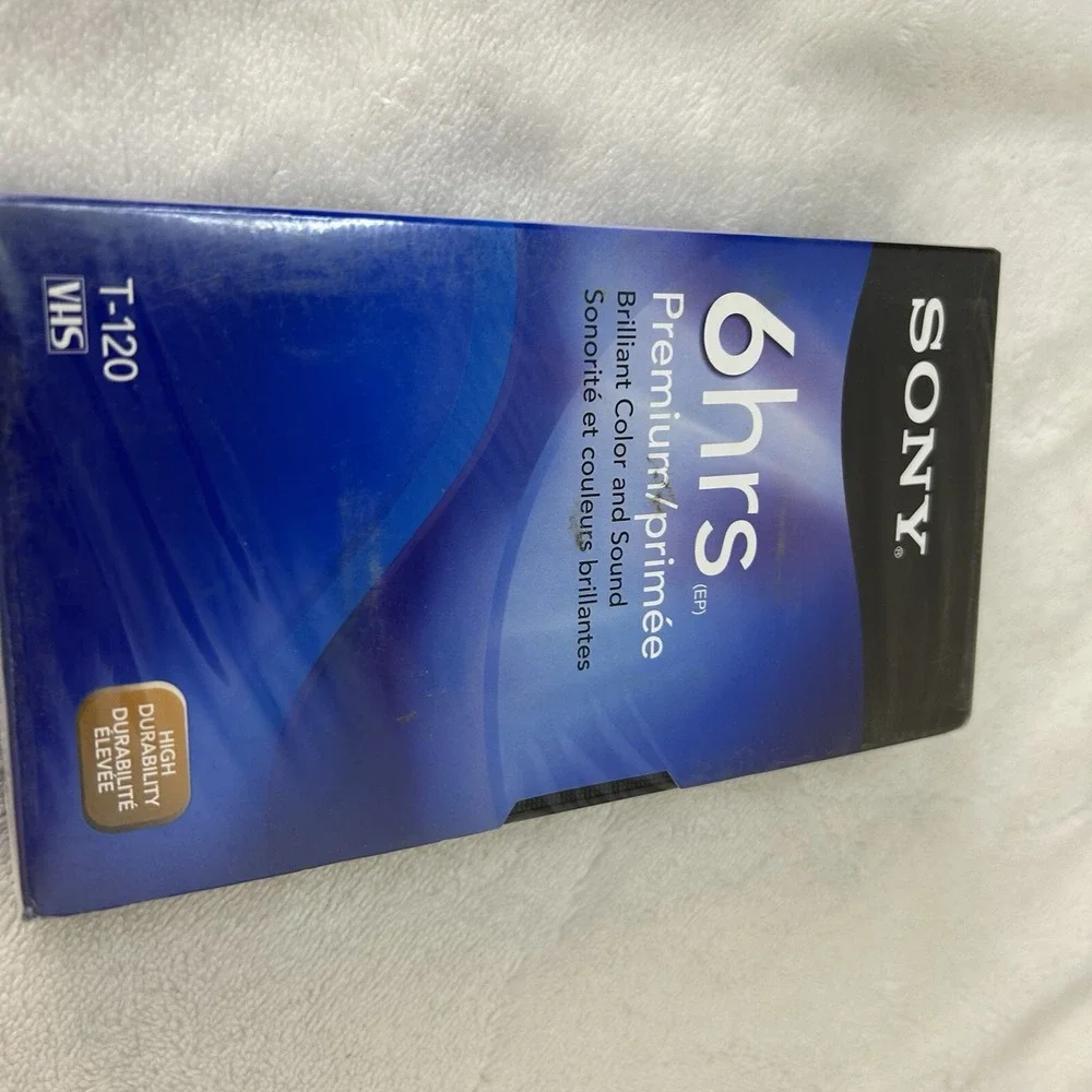 Sony VHS 6 hour Extended Play Premium Grade tape‎ T-120 High Durability New